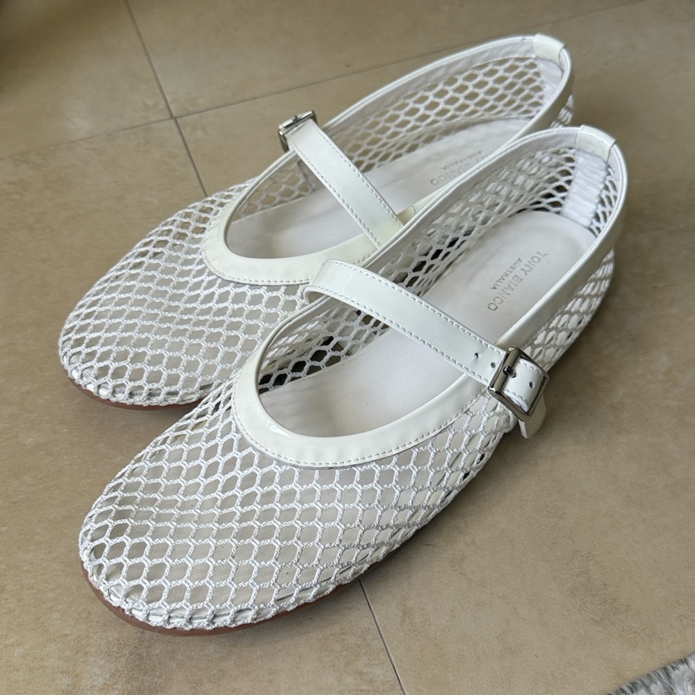 Tony Bianco Elegant White Mesh Mary Jane Women's Shoes